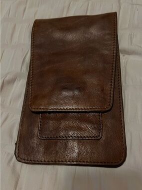 Brown Leather Crossbody Pouch